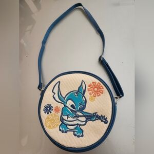 Blue and Cream Stitch Crossbody Bag